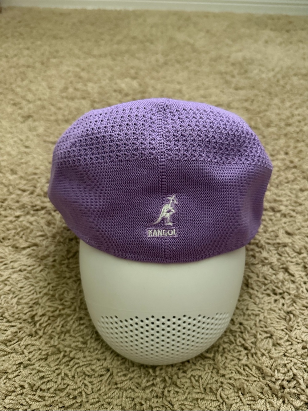 Vintage Kangol Tropic 504 Ventair Newsboy Flat Cap Summer Hat Small Purple